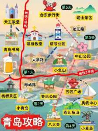 青岛旅游攻略必去景点地图，青岛旅游攻略最佳路线？