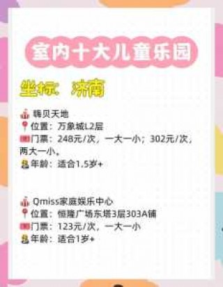 关于室内儿童乐园排名前十的信息
