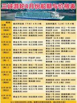 三峡旅游船票费用，三峡游船票多少钱？