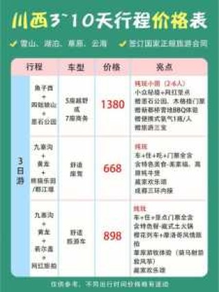 旅行社旅游价目表的简单介绍