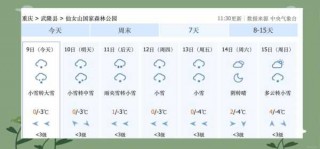 仙女山天气预报？武隆仙女山天气预报？