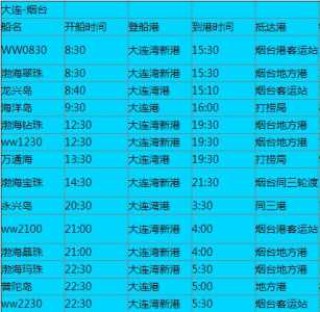 大连到烟台的轮渡时刻表？大连到烟台的轮渡费用和时间表？